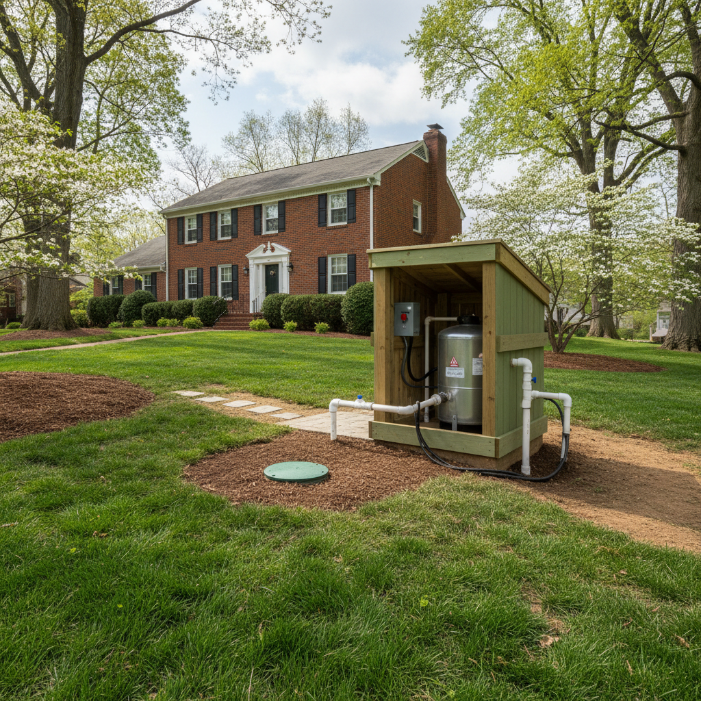 Completed pump installation work at a residential property in Washington, DC