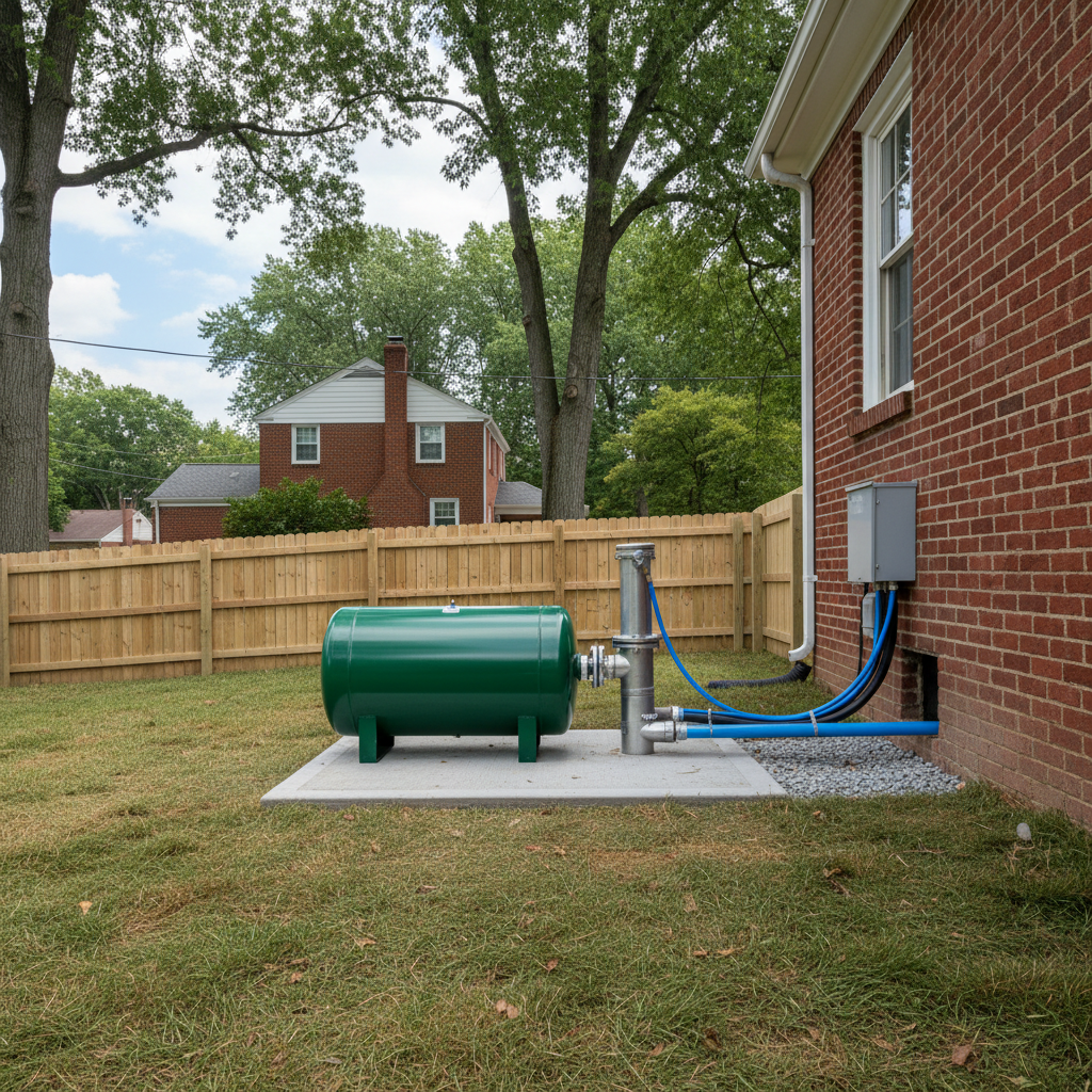 Completed pump installation work at a residential property in Washington, DC