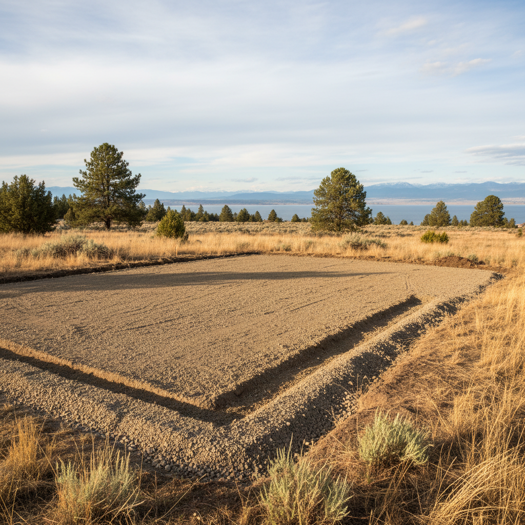 Completed site excavation work at a residential property in Moses Lake, WA