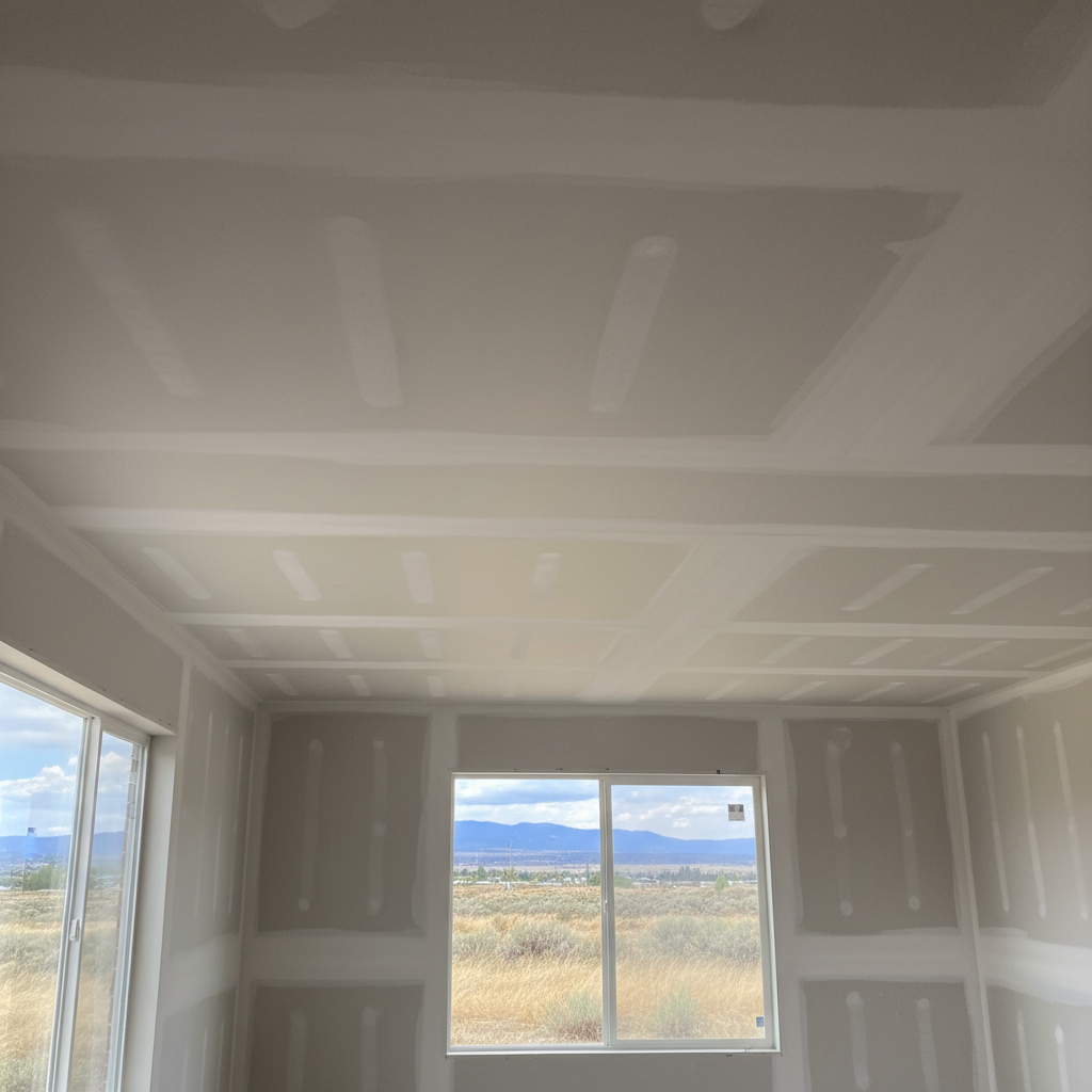 Completed ceiling drywall installation work at a residential property in Yakima, WA