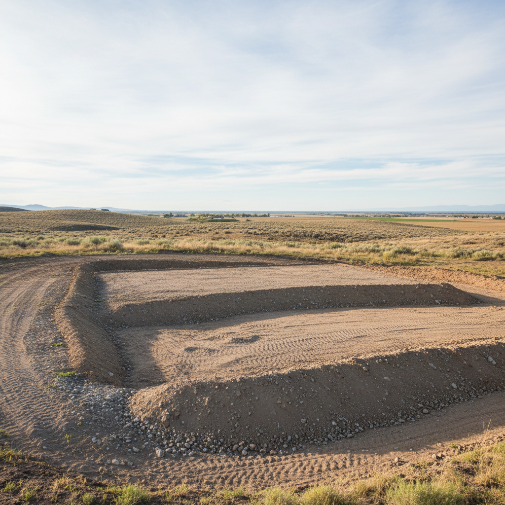 Completed site excavation work at a residential property in Moses Lake, WA
