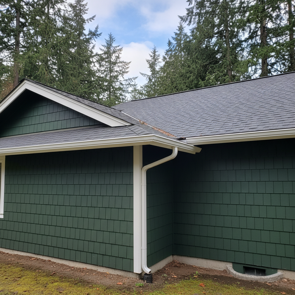 Completed fascia board repair work at a residential property in Renton, WA