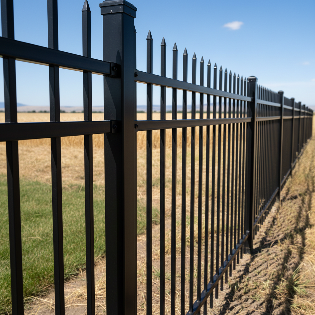 Completed aluminum fence installation work at a residential property in Othello, WA