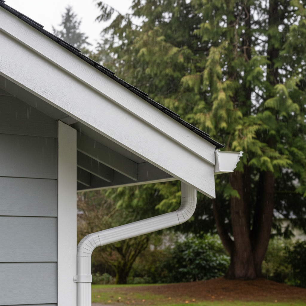 Completed fascia board repair work at a residential property in Renton, WA
