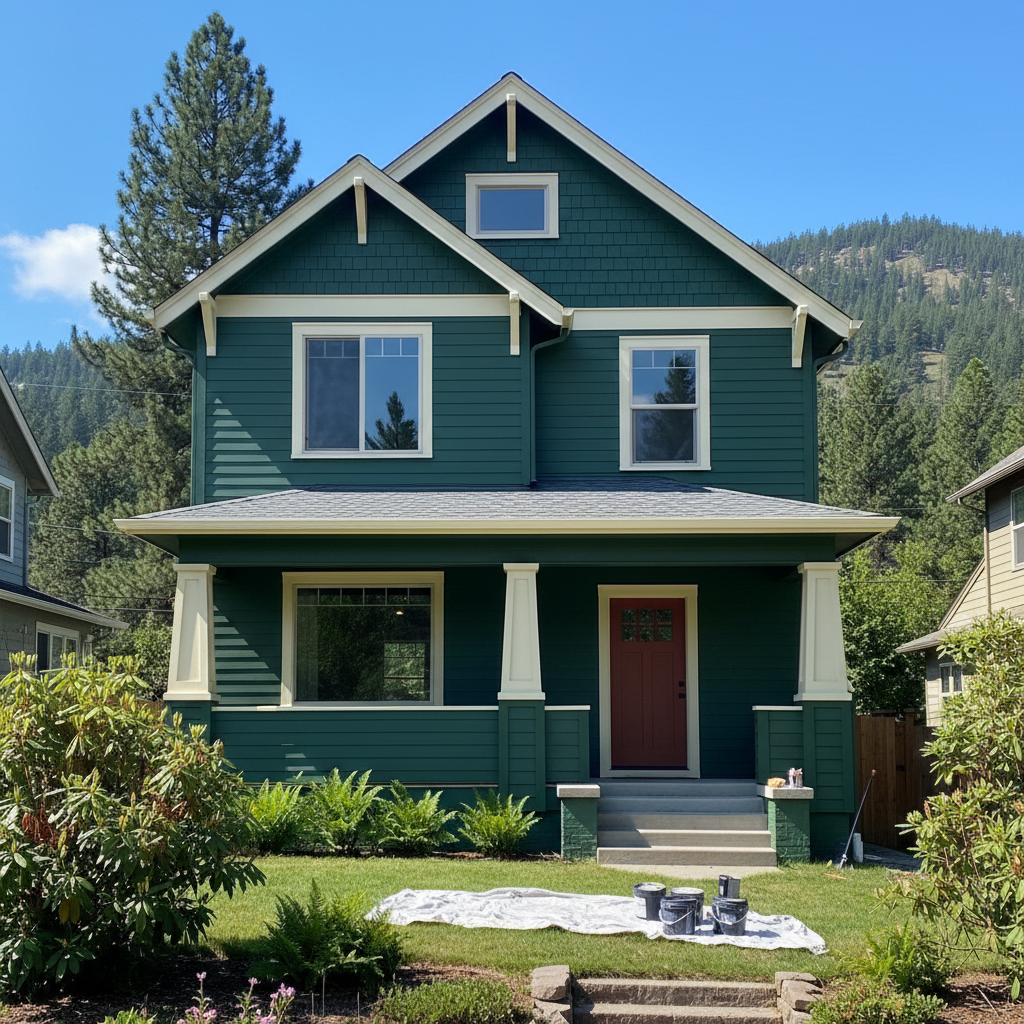 Completed commercial painting work at a residential property in Spokane, WA