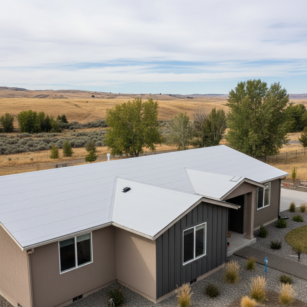 Completed commercial tpo roofing work at a residential property in Pasco, WA