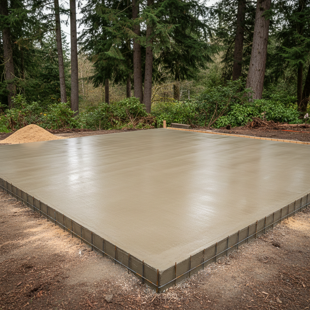 Completed shed foundation work work at a residential property in Renton, WA