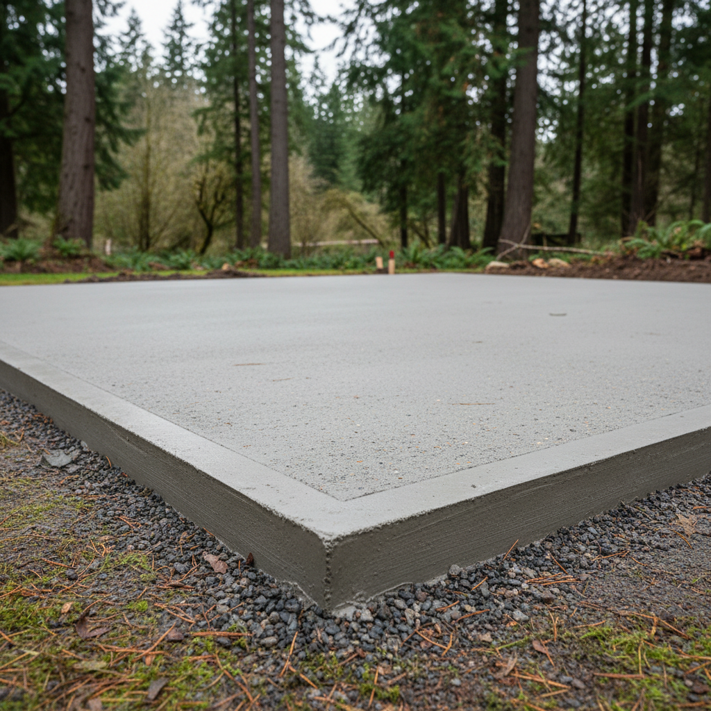 Completed shed foundation work work at a residential property in Renton, WA