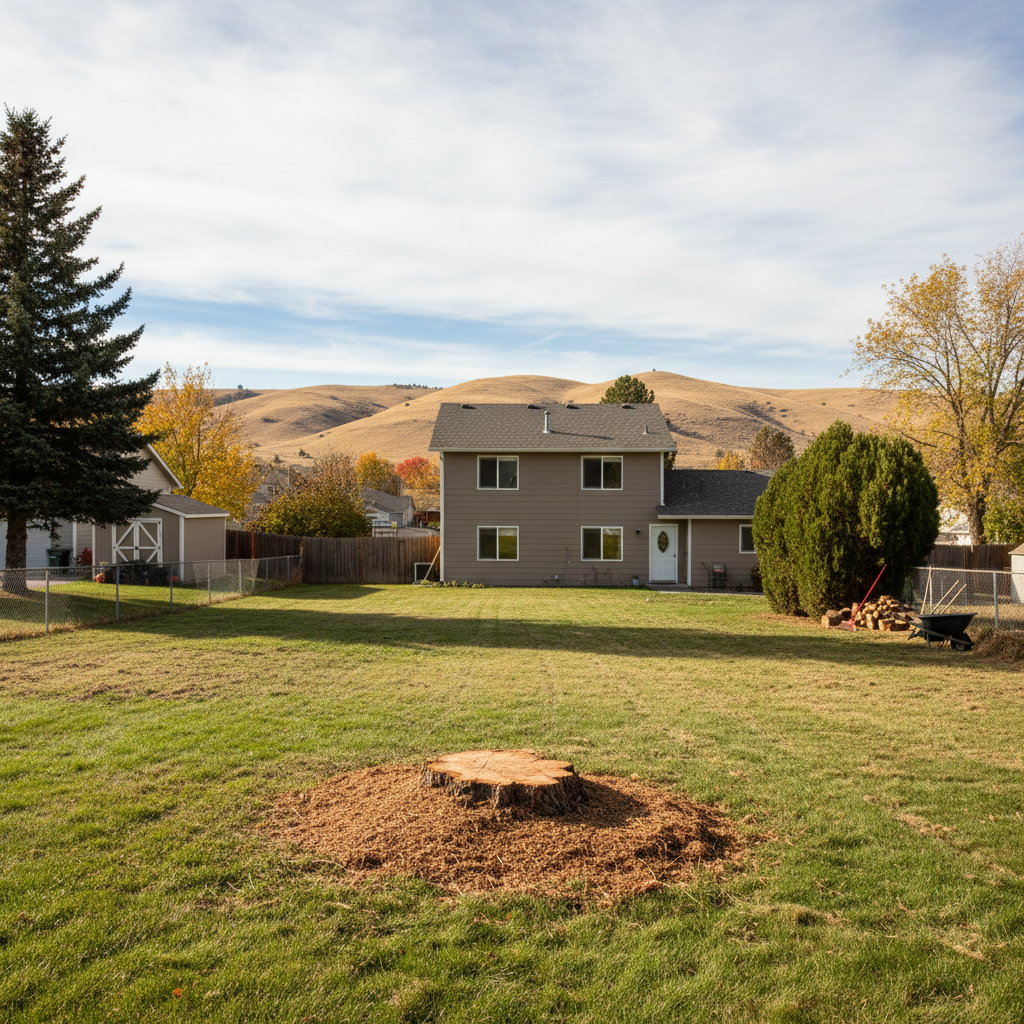 Completed tree removal work at a residential property in Kennewick, WA