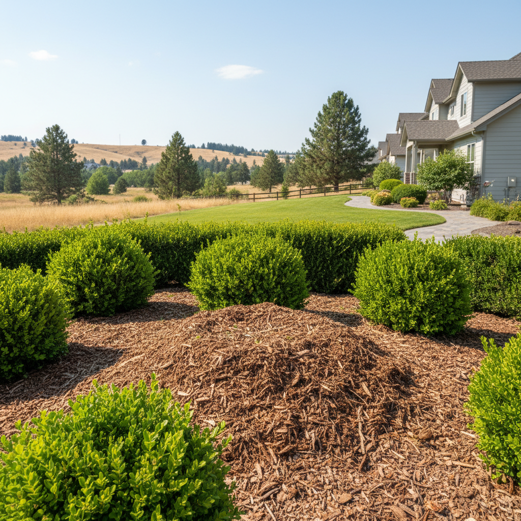 Completed shrub & bush trimming work at a residential property in Yakima, WA