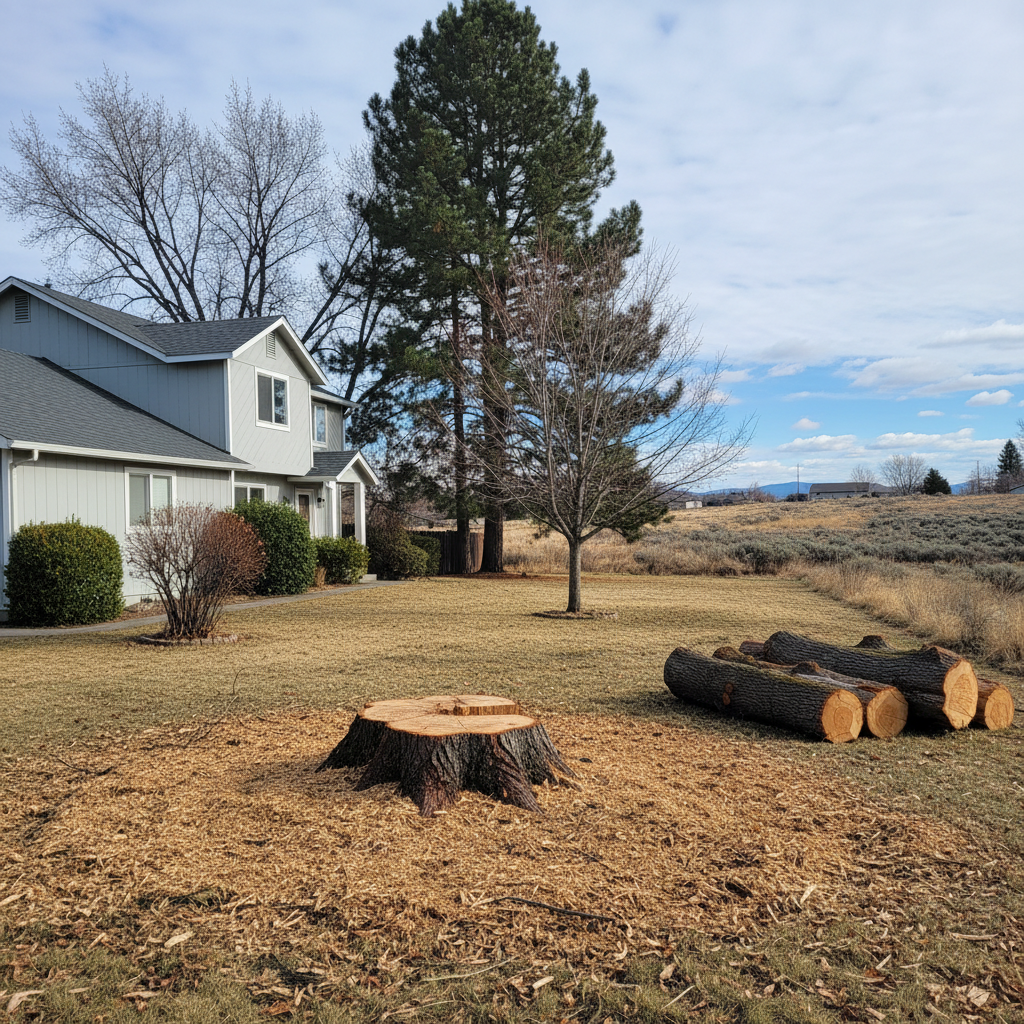 Completed tree removal work at a residential property in Kennewick, WA