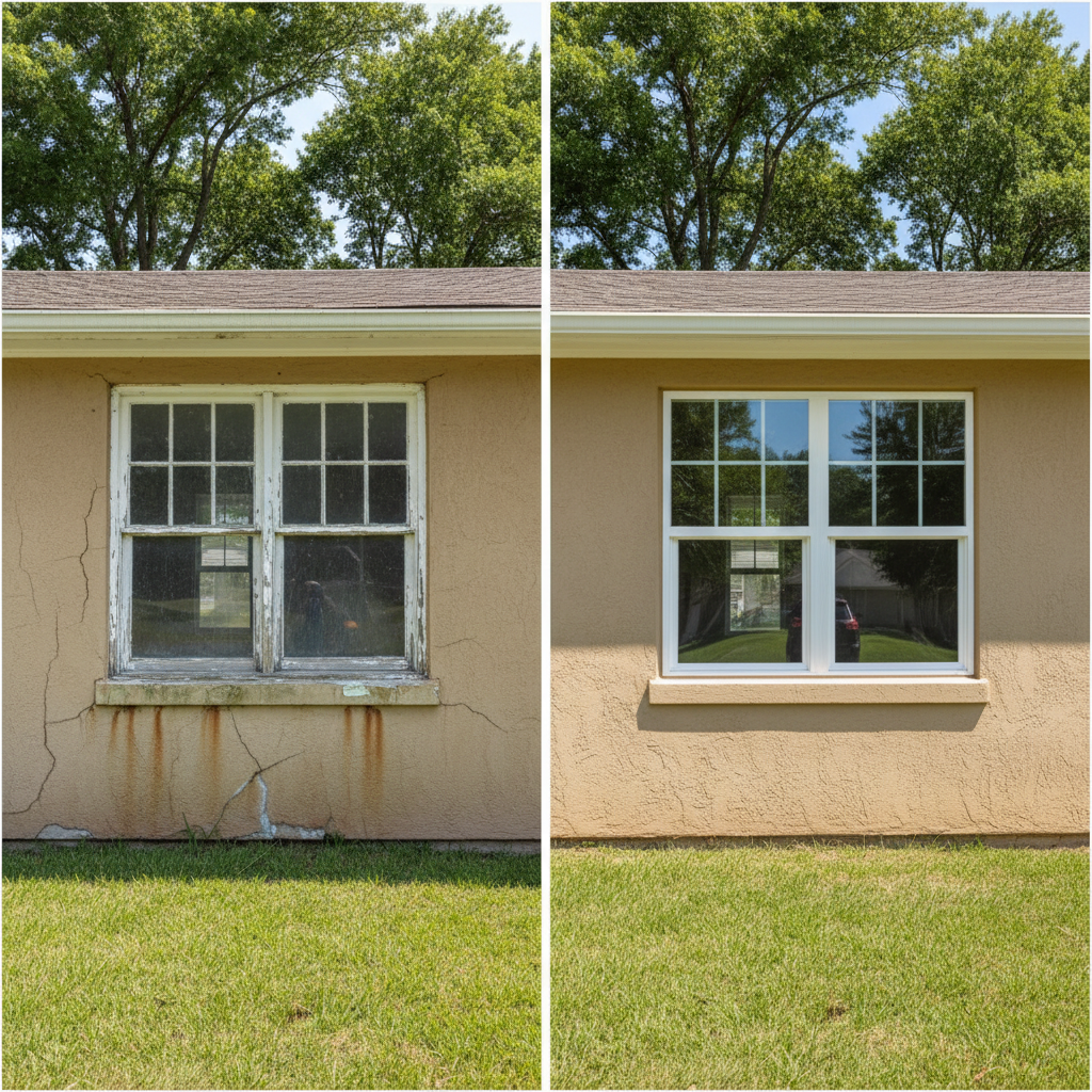 Completed window replacement work at a residential property in Guymon, OK