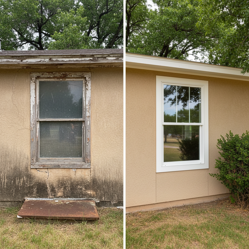 Completed window replacement work at a residential property in Guymon, OK