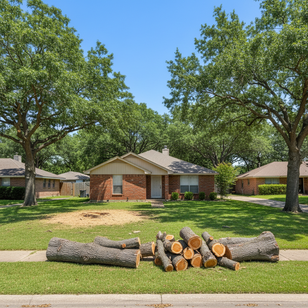 Completed emergency tree removal work at a residential property in Hondo, TX