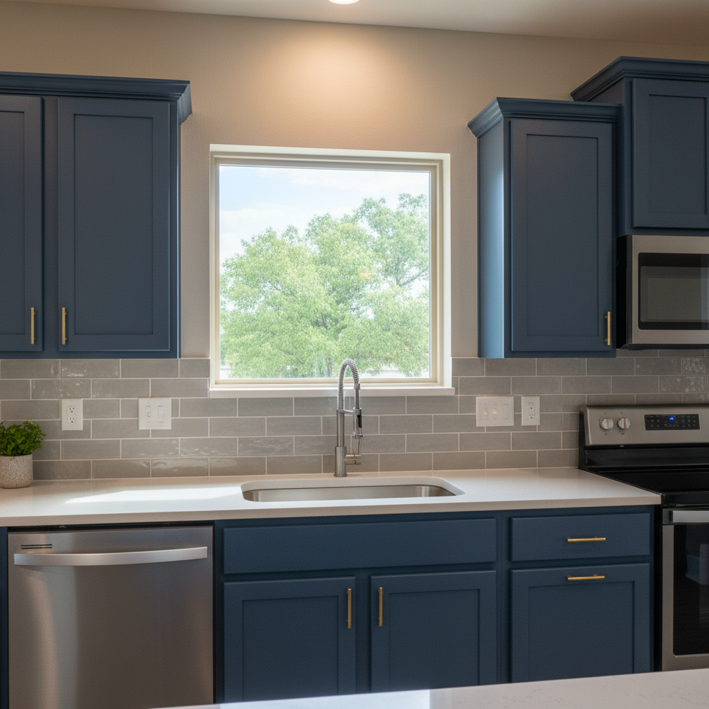 Completed backsplash installation work at a residential property in Bixby, OK