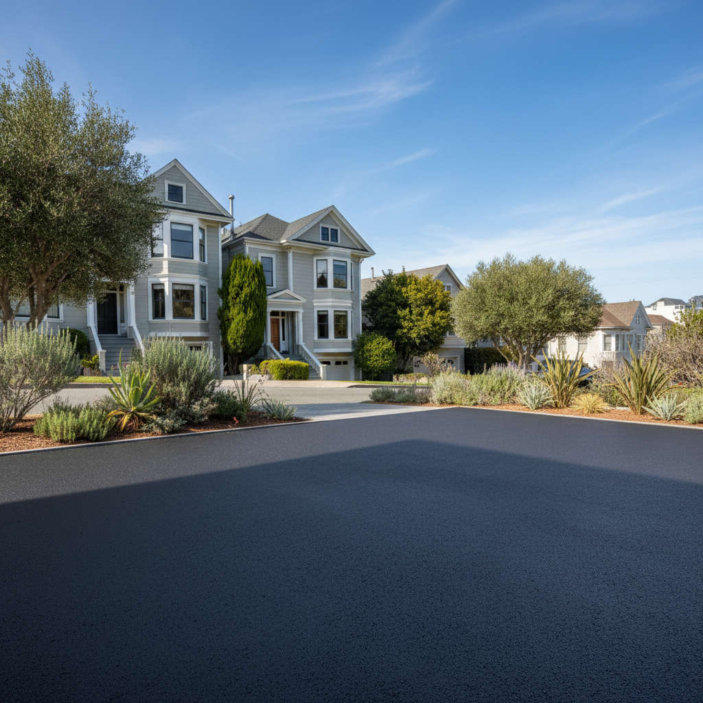 Completed slurry coating work at a residential property in San Francisco, CA