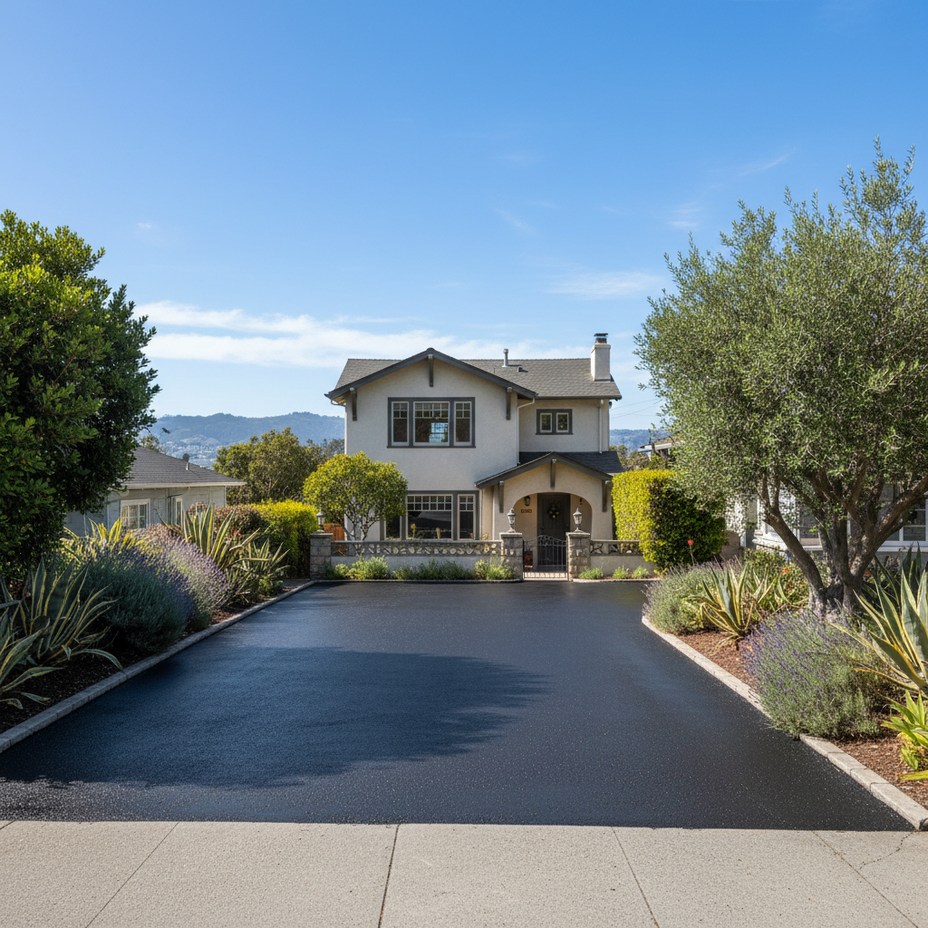 Completed slurry coating work at a residential property in San Francisco, CA