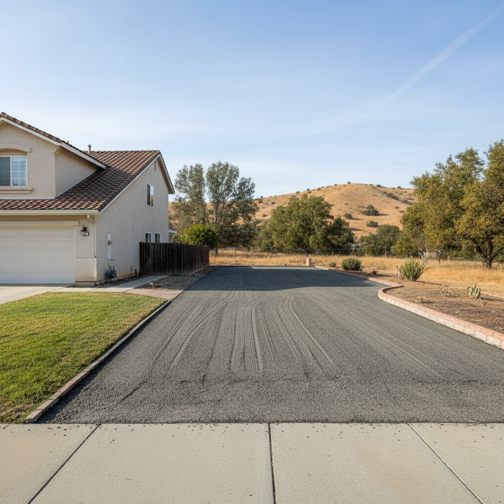 Completed asphalt milling work at a residential property in Tracy, CA