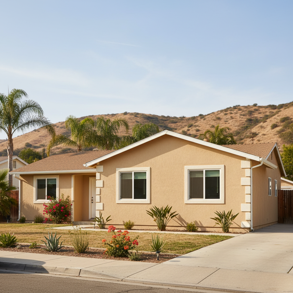 Completed eifs installation work at a residential property in Fontana, CA