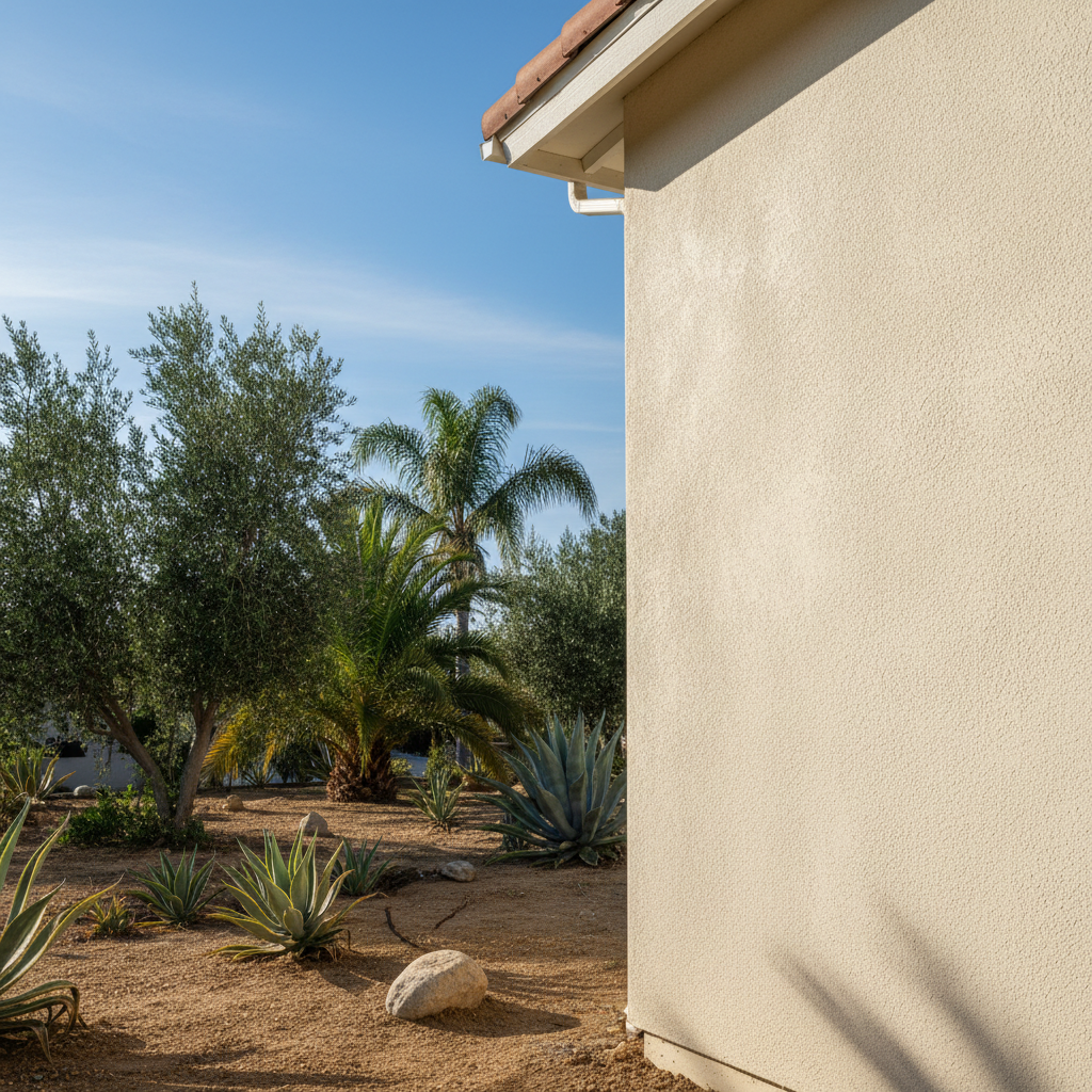 Completed residential stucco work at a residential property in Downey, CA
