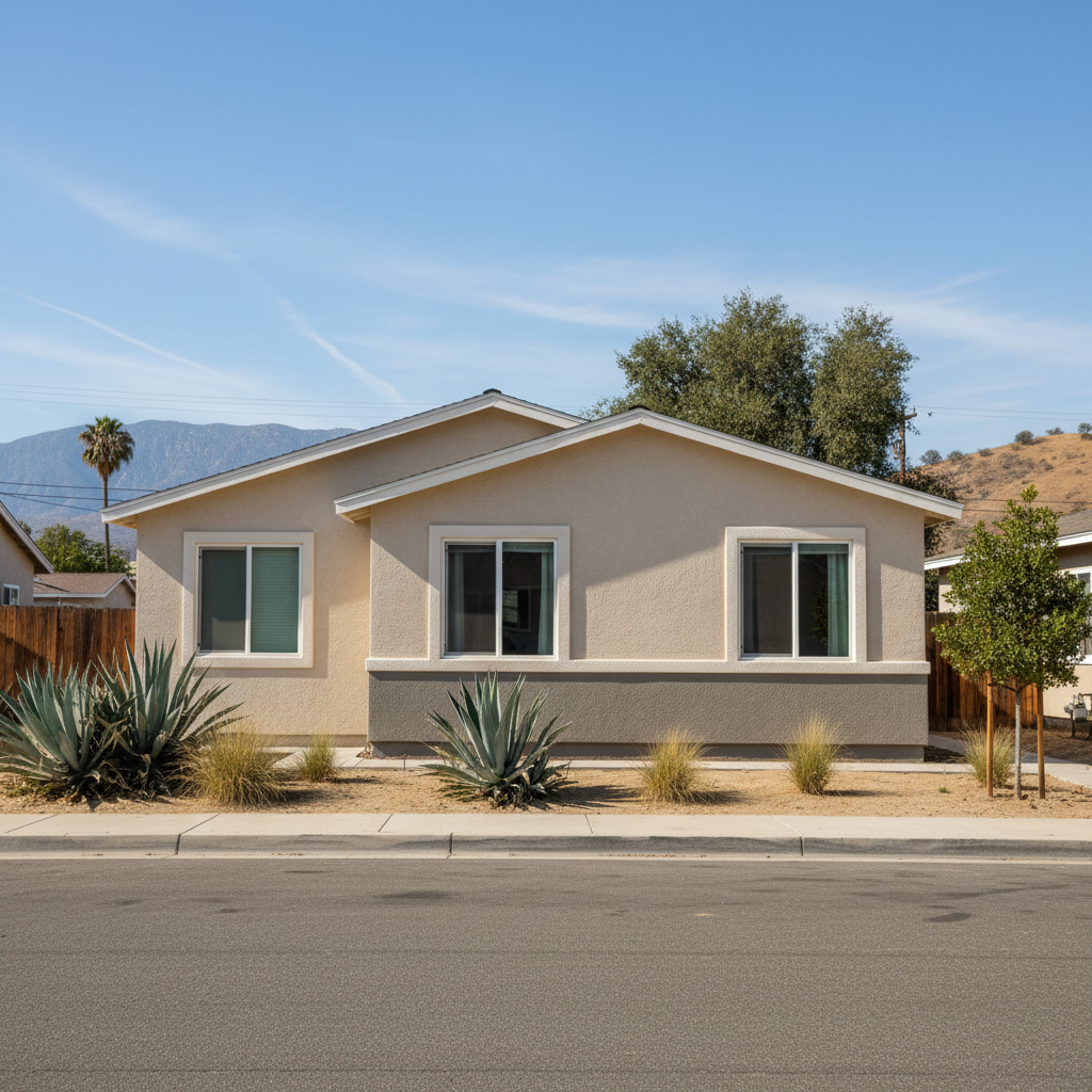 Completed eifs installation work at a residential property in Fontana, CA