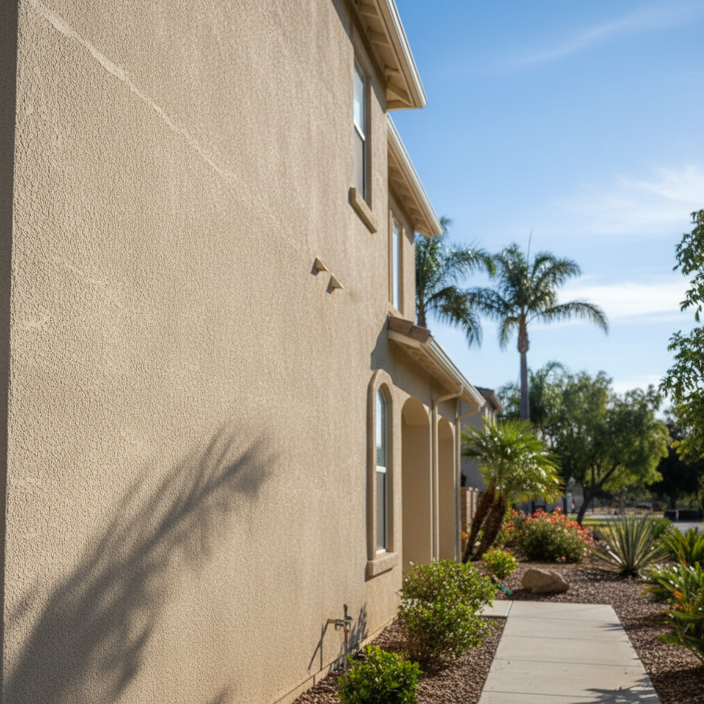 Completed residential stucco work at a residential property in Ontario, CA