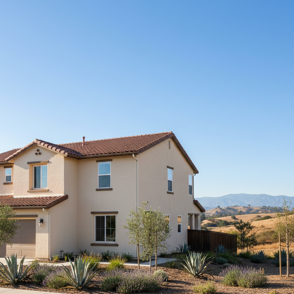 Completed residential stucco work at a residential property in Ontario, CA