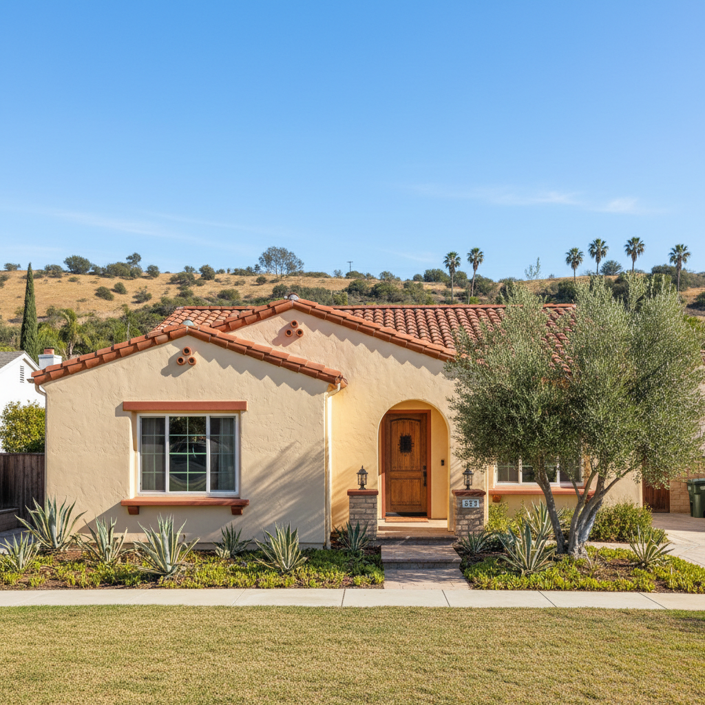 Completed stucco painting work at a residential property in Torrance, CA