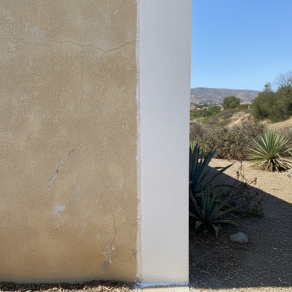 Completed stucco replacement work at a residential property in El Cajon, CA