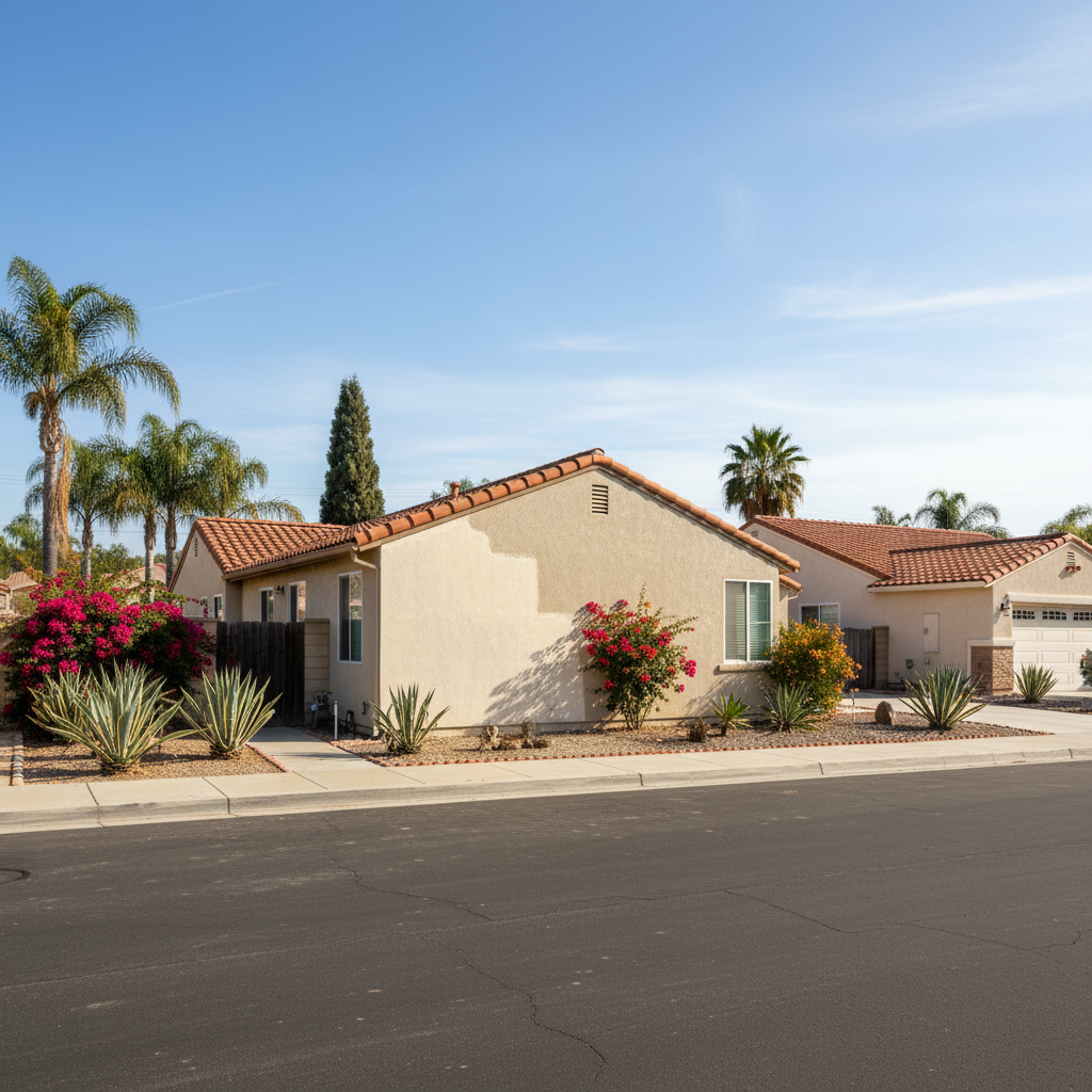 Completed stucco repair work at a residential property in La Mesa, CA