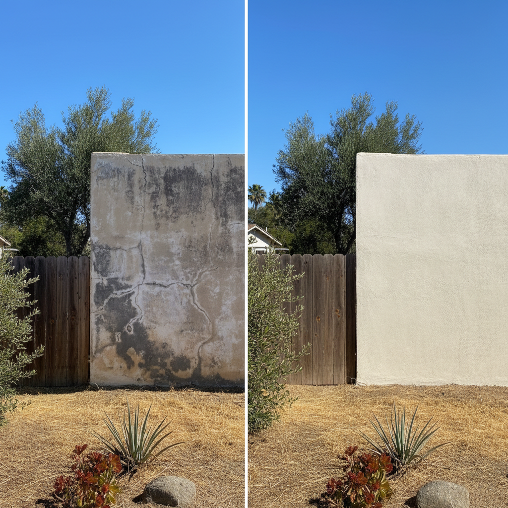 Completed stucco replacement work at a residential property in El Cajon, CA