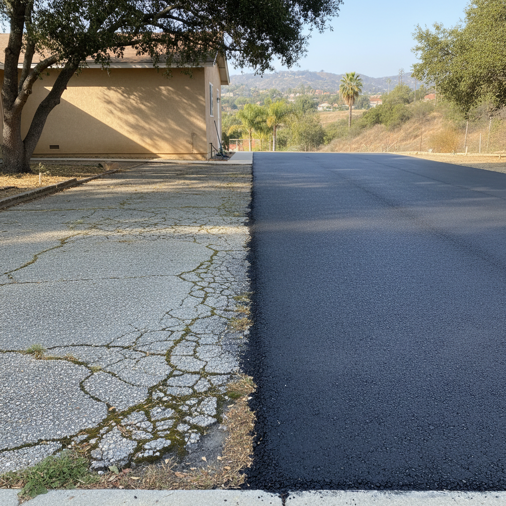 Completed commercial asphalt work at a residential property in Los Angeles, CA