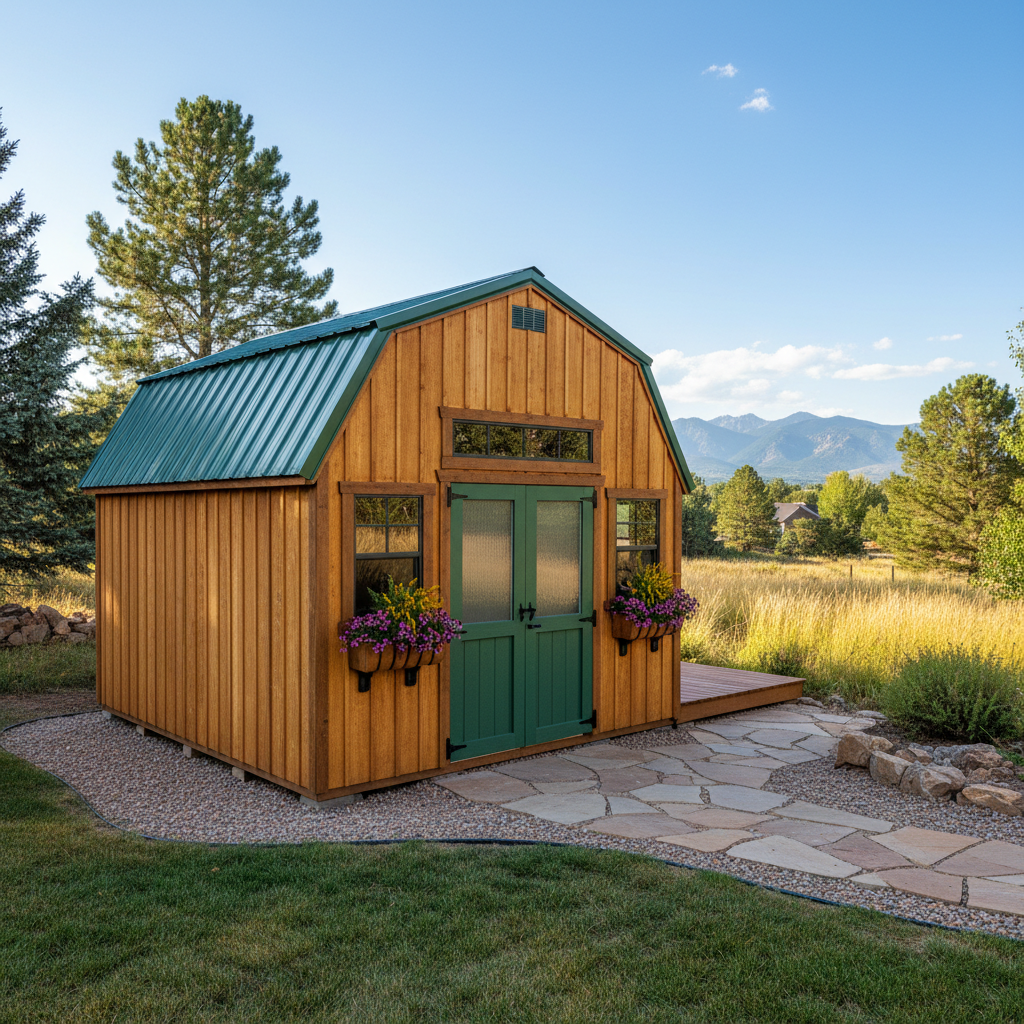Completed custom shed design work at a residential property in Parker, CO