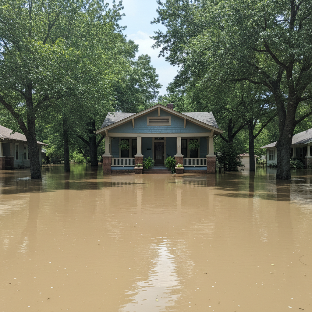 Flood cleanup in Fate