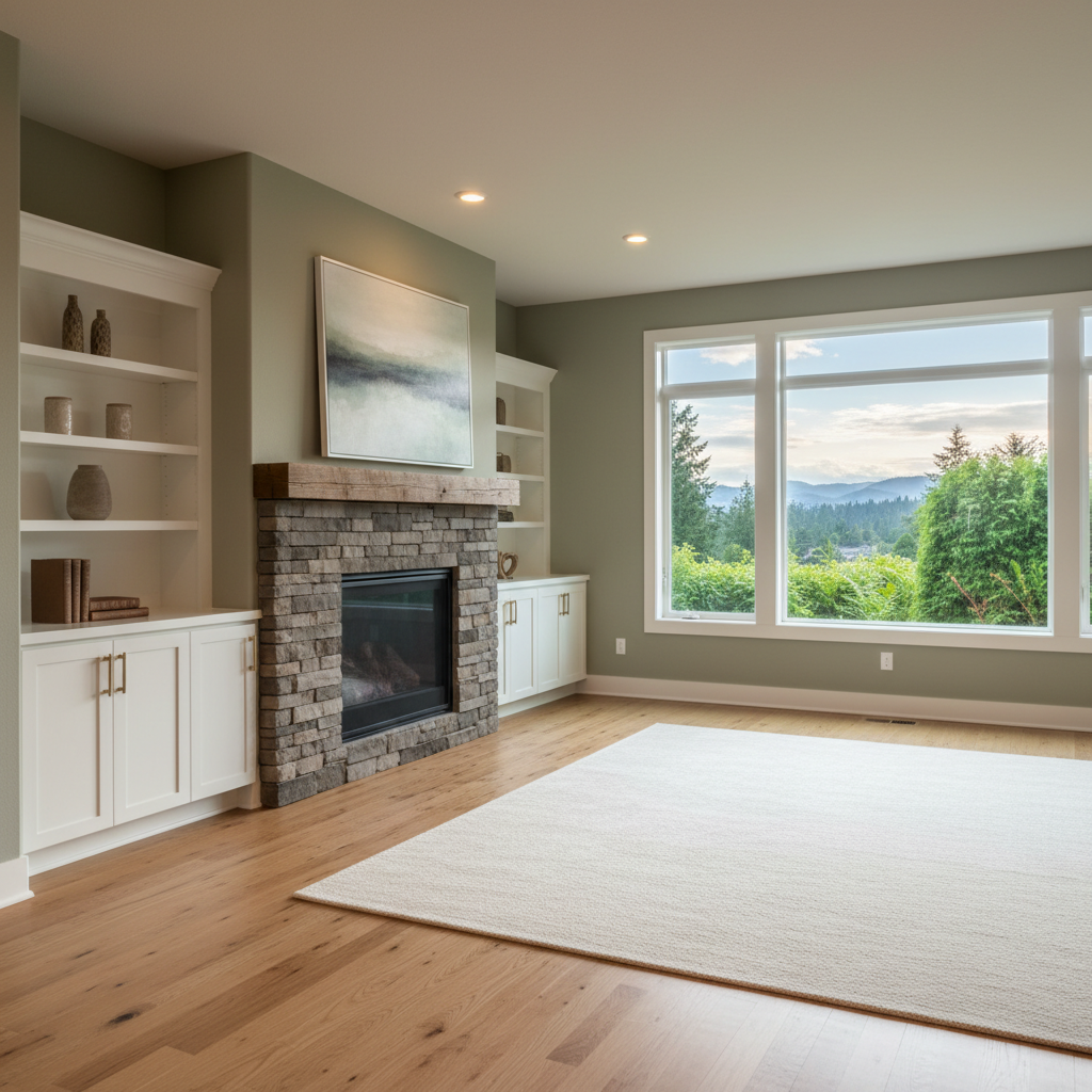 Completed interior finishing work at a residential property in Hillsboro, OR