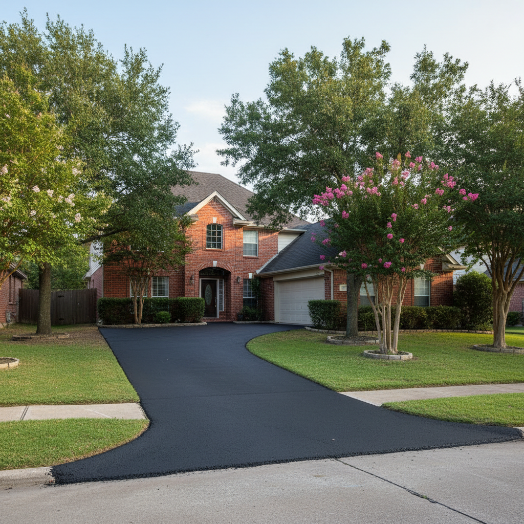 Completed residential asphalt work at a residential property in Irving, TX