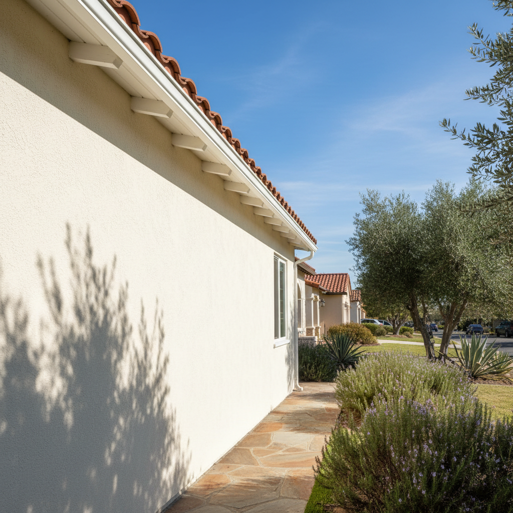 Completed residential stucco work at a residential property in Claremont, CA