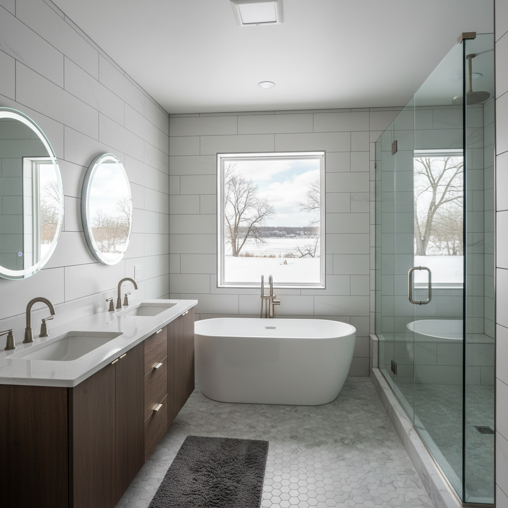 Completed bathroom modernization work at a residential property in Rockford, IL