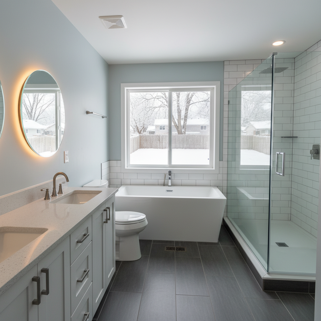 Completed plumbing work work at a residential property in Rockford, IL