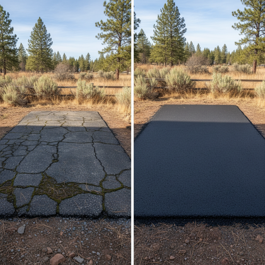 Completed commercial asphalt work at a residential property in Burney, CA