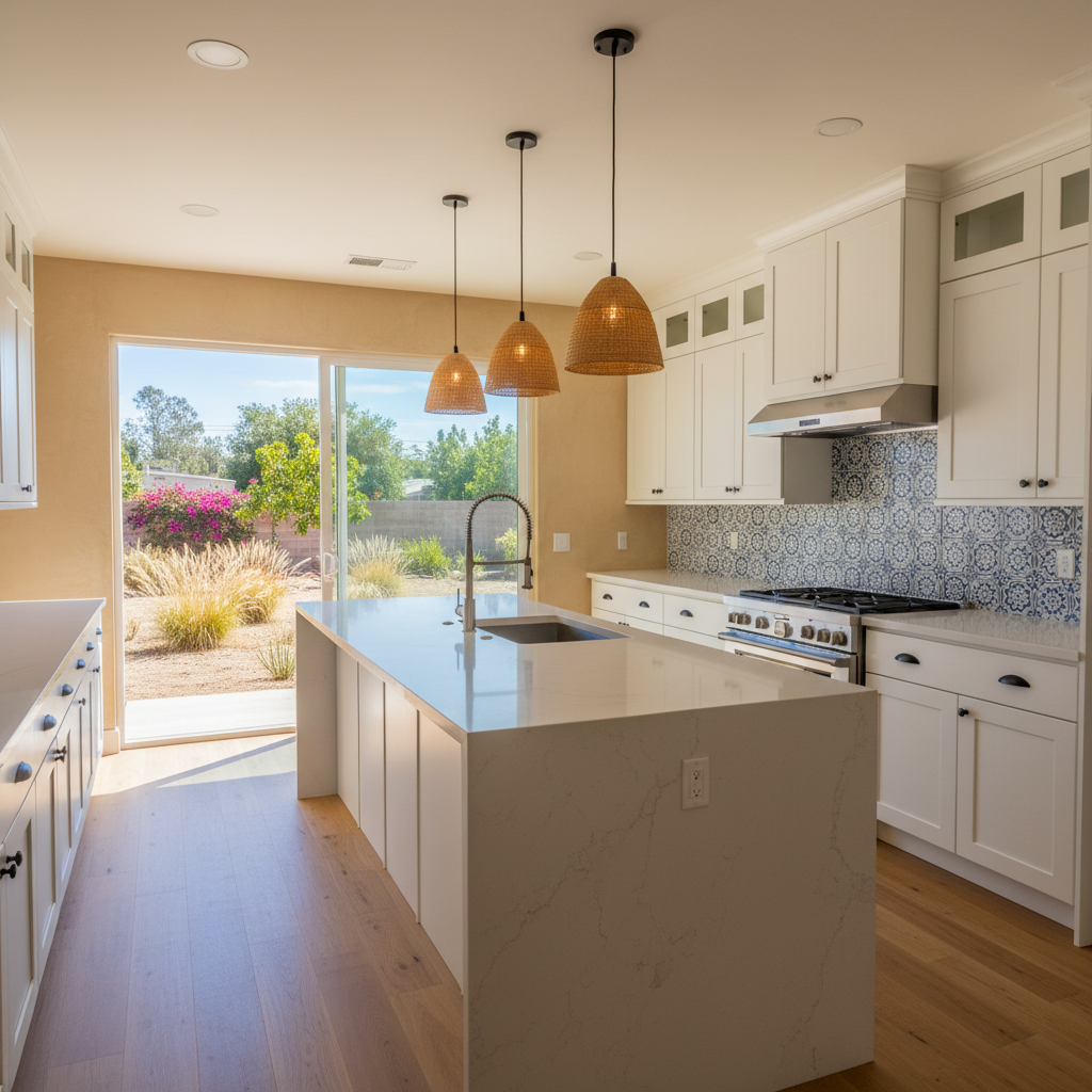 Completed kitchen remodel work at a residential property in Pomona, CA