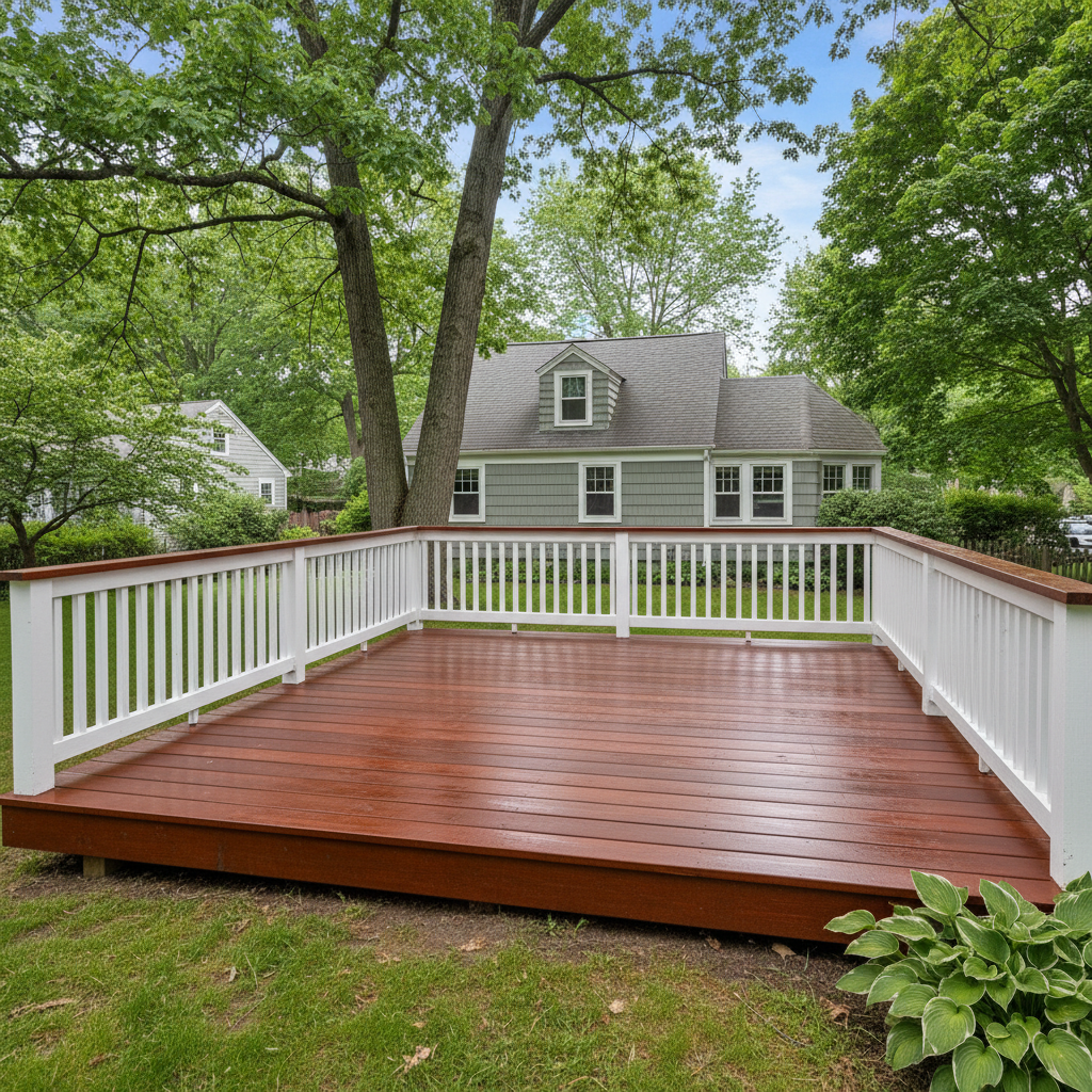 Completed deck painting & staining work at a residential property in Brookline, MA