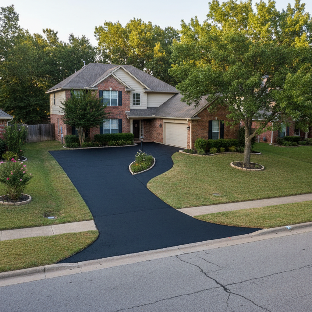 Completed residential asphalt work at a residential property in New Deal, TX