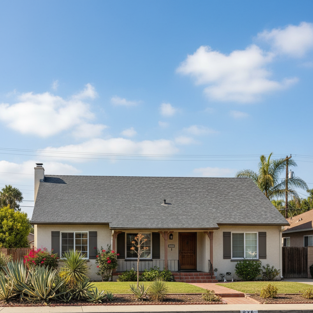 Completed storm damage repair work at a residential property in Alhambra, CA