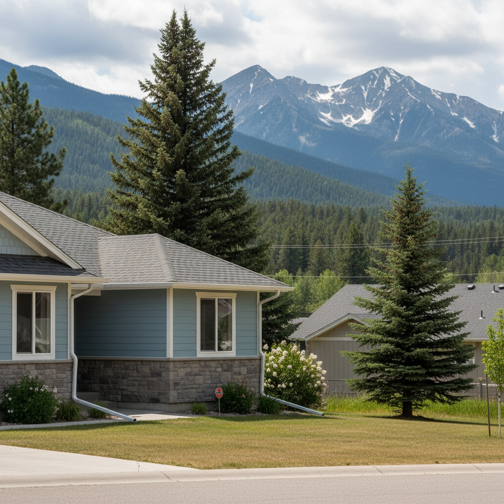 Completed seamless gutter installation work at a residential property in Whitefish, MT