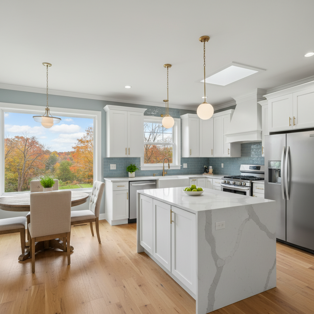 Completed kitchen remodel work at a residential property in Waterbury, CT