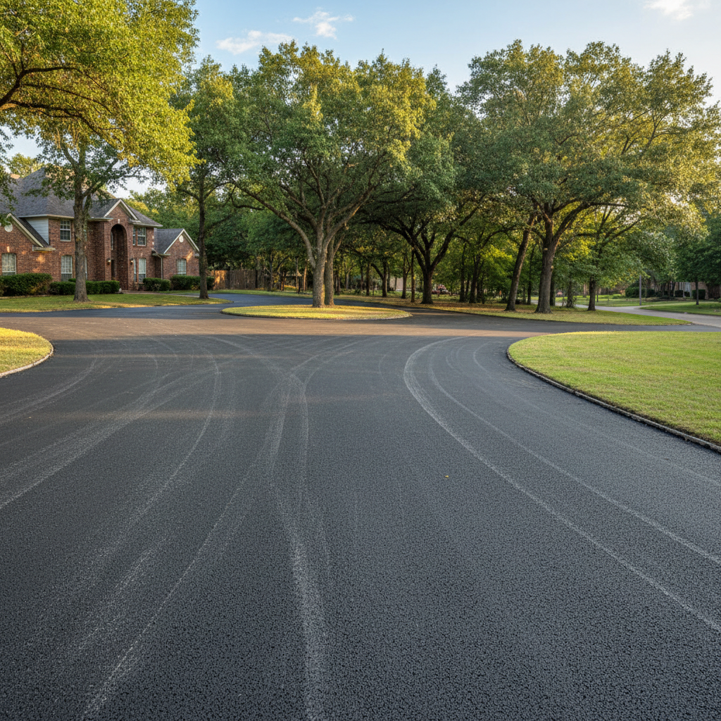 Completed asphalt milling work at a residential property in Humble, TX