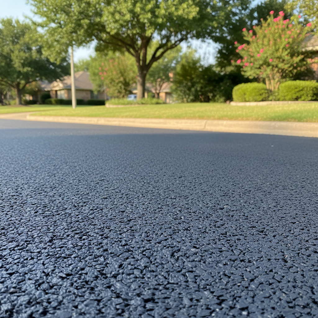 Completed asphalt paving work at a residential property in Dallas, TX