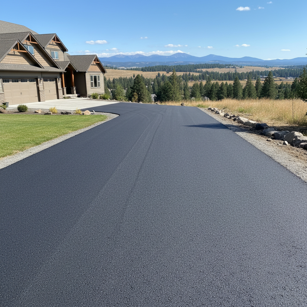 Completed driveway paving work at a residential property in klamath falls, OR