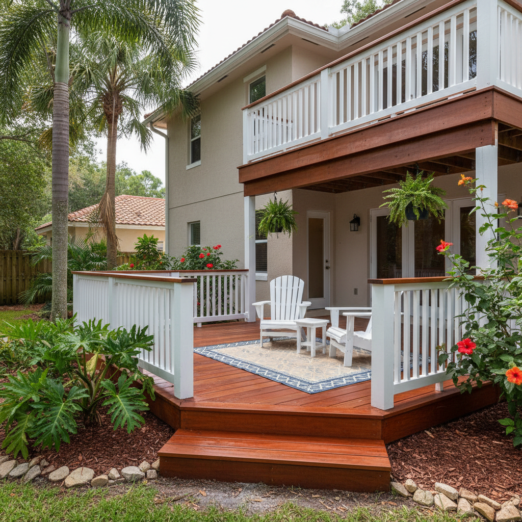 Completed deck painting & staining work at a residential property in Fort Lauderdale, FL
